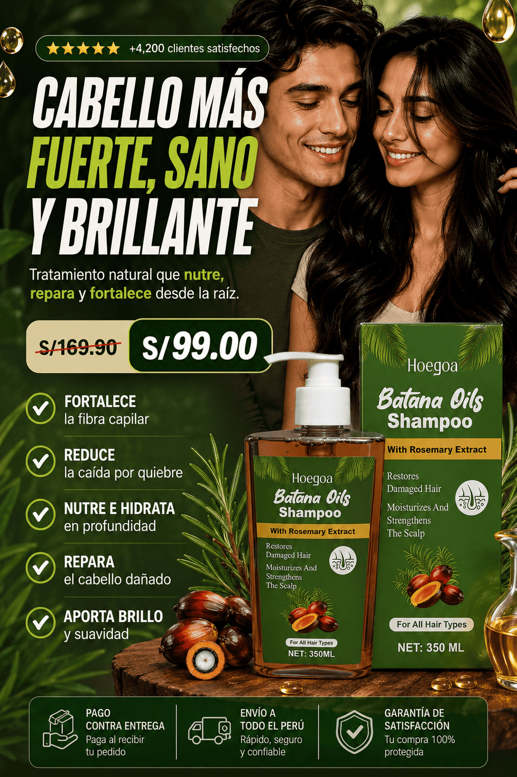 Shampoo Batana Oil 350 ml 🌿Tu pelo más fuerte, más brillante y con menos caída