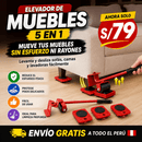 MoveLux™ | Kit Profesional 5 en 1 para Elevar y Mover Muebles sin esfuerzo